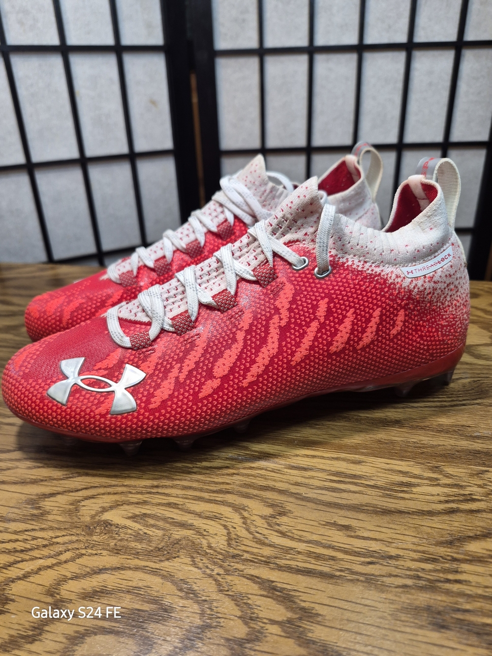 Under Armour Football Cleats Spotlight Threadlock Red Size 9 3022654-600